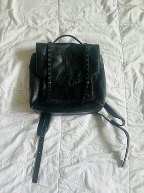 Lucky Brand Black Studded Leather Backpack